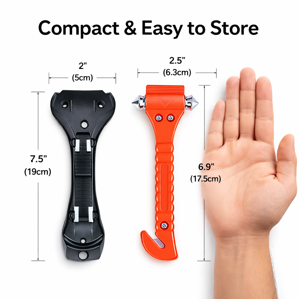 Escape Your Car in Seconds — Emergency Window Breaker & Seatbelt Cutter