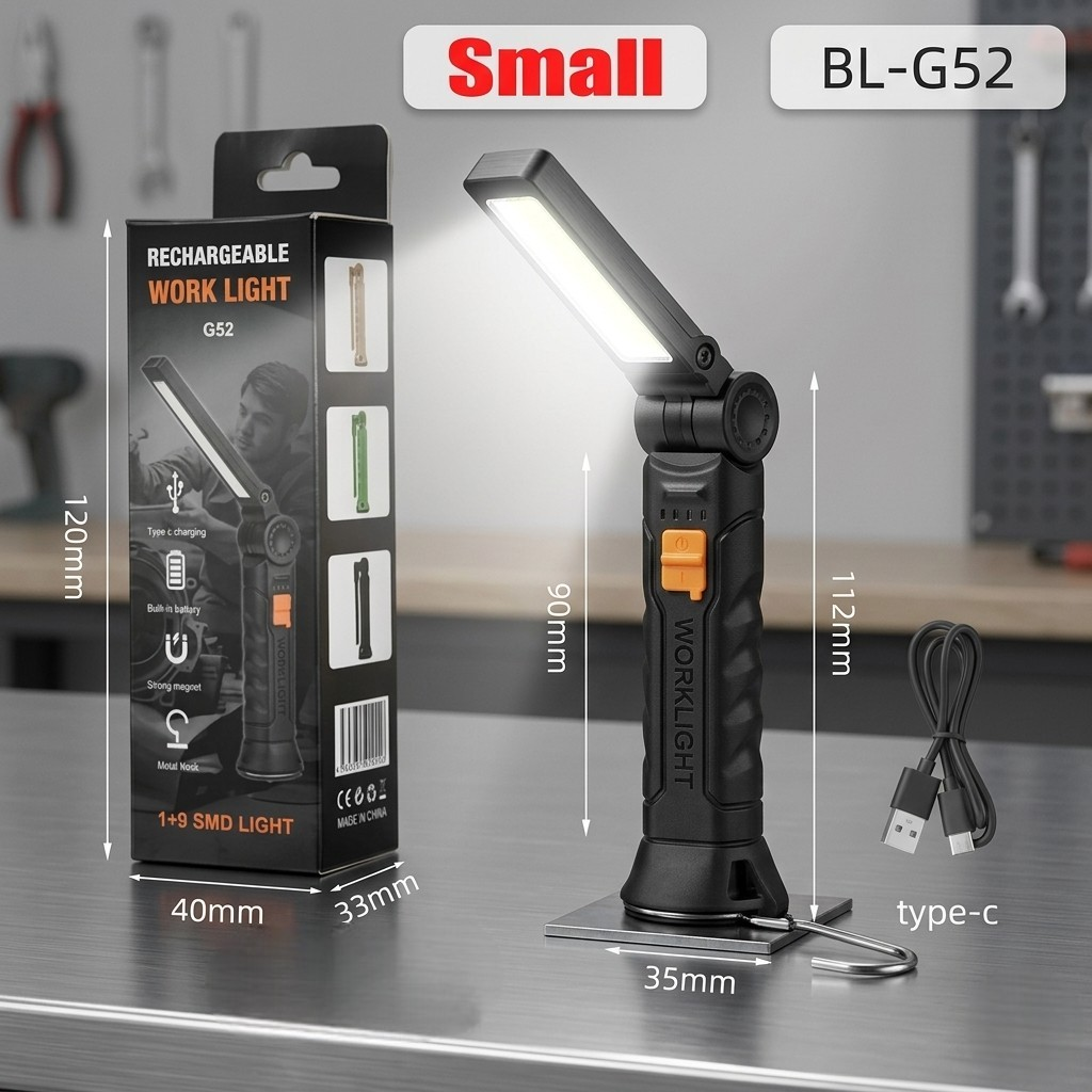 Rechargeable LED Work Light – Magnetic & Hook Design