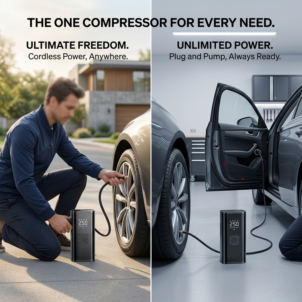 Portable Air Compressor – 150 PSI Fast Tire Inflator