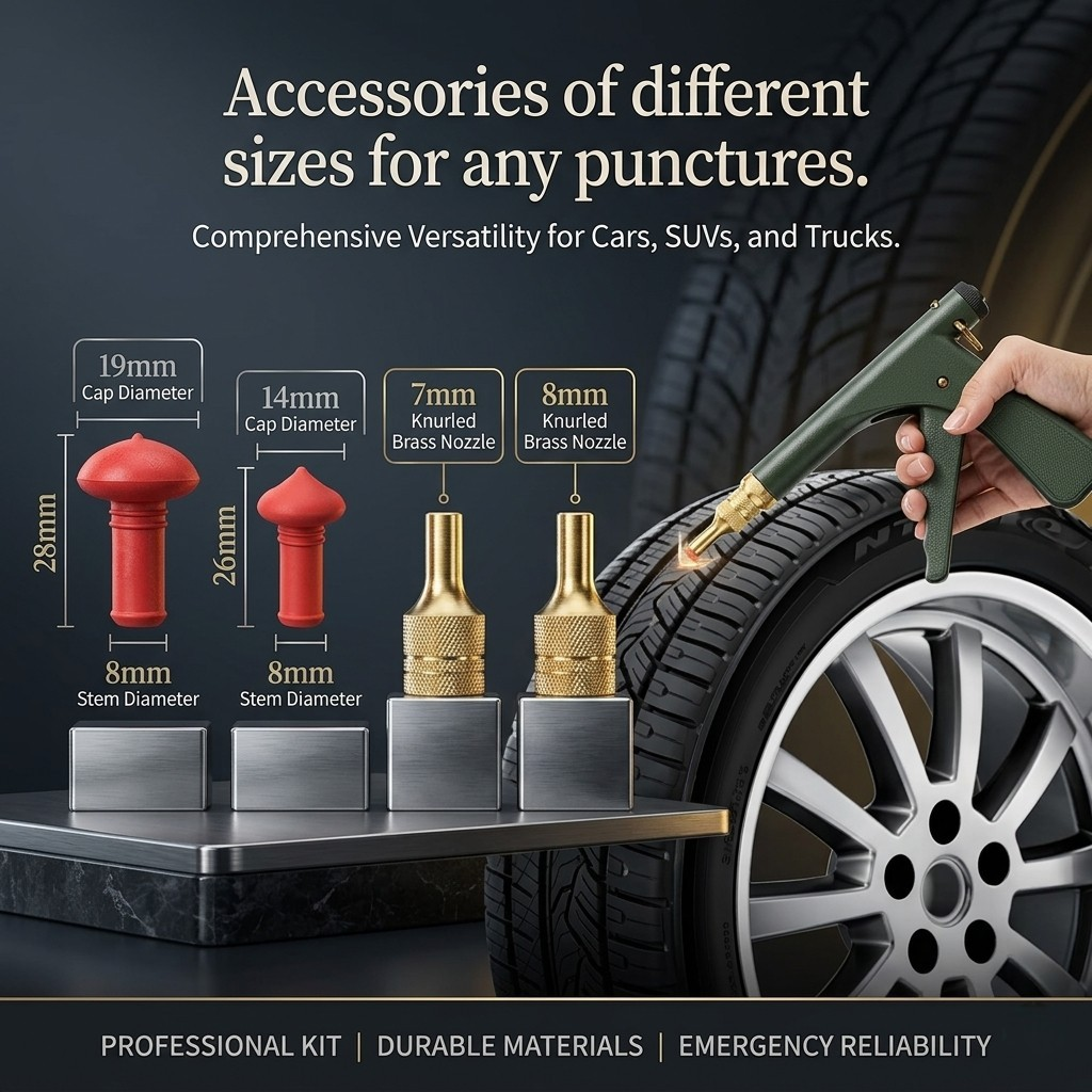 Heavy-Duty Tire Repair Kit – Emergency Tubeless Puncture Plug Tool