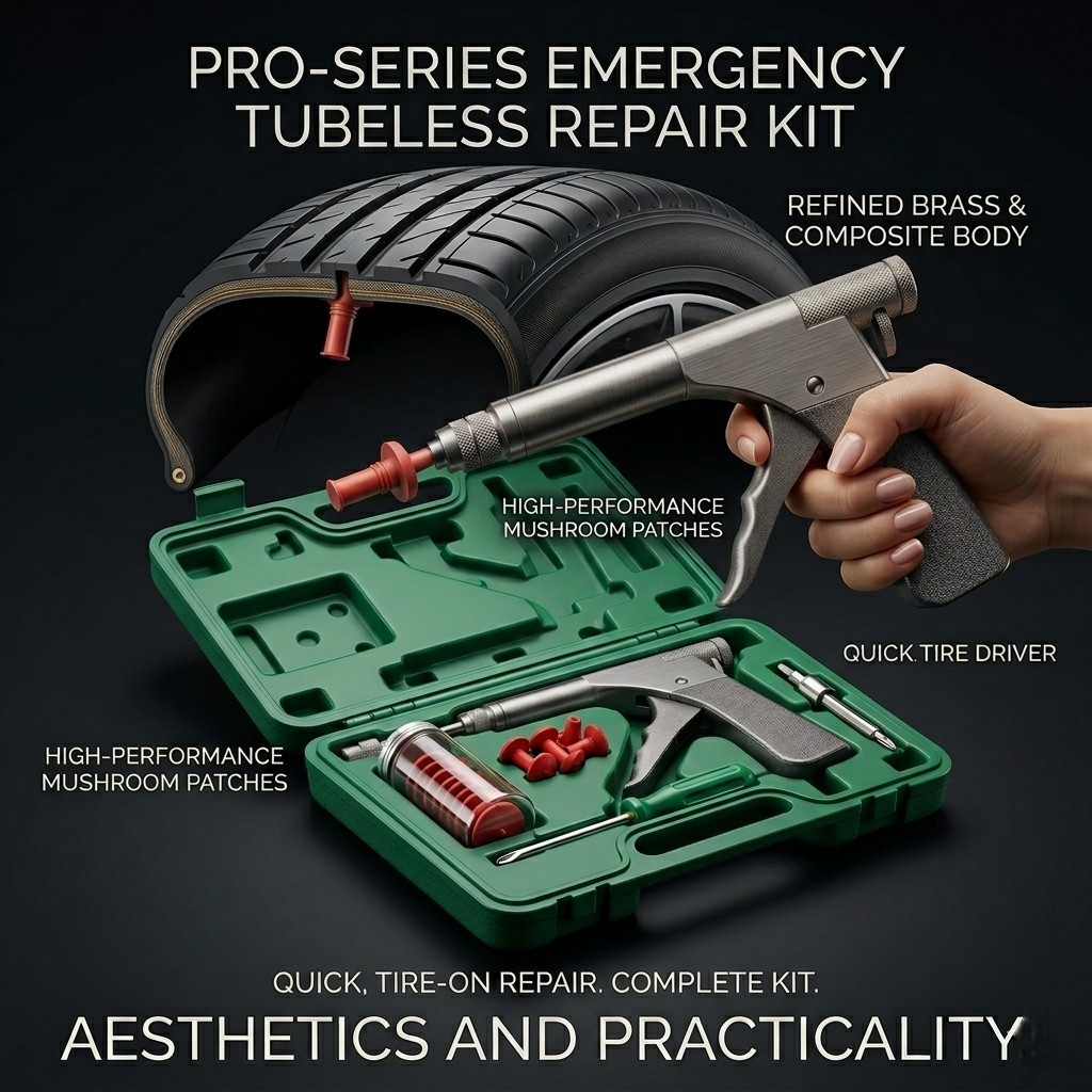 Heavy-Duty Tire Repair Kit – Emergency Tubeless Puncture Plug Tool