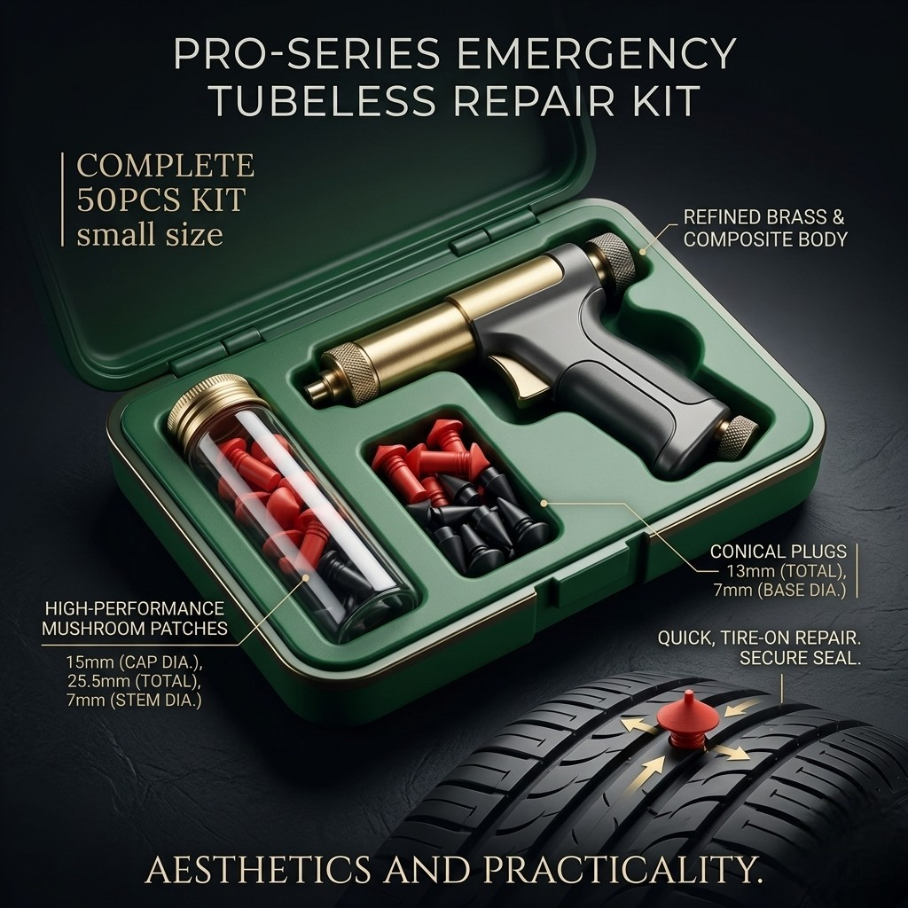 Heavy-Duty Tire Repair Kit – Emergency Tubeless Puncture Plug Tool