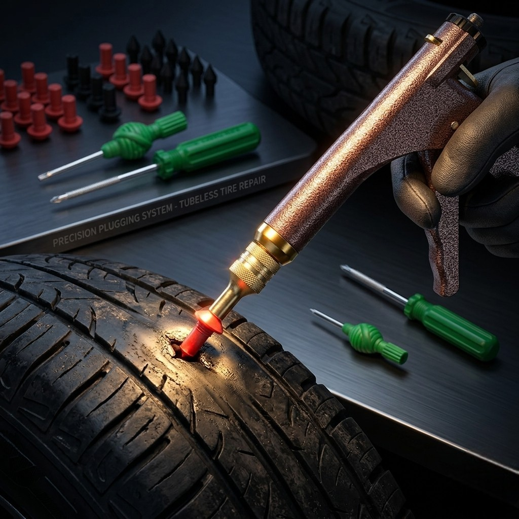 Heavy-Duty Tire Repair Kit – Emergency Tubeless Puncture Plug Tool