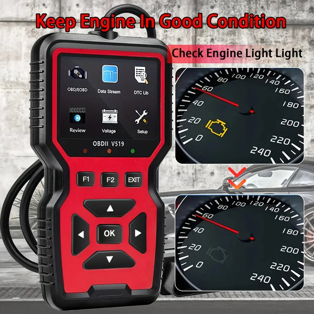 Professional Advanced Obdii/Eobd Car Diagnostic Scan Tool, Battery Tester, I/M Readiness Status, Fault Code Eraser, Suitable for All Obd Ii Protocol Cars since 1996, No Battery Required My Store