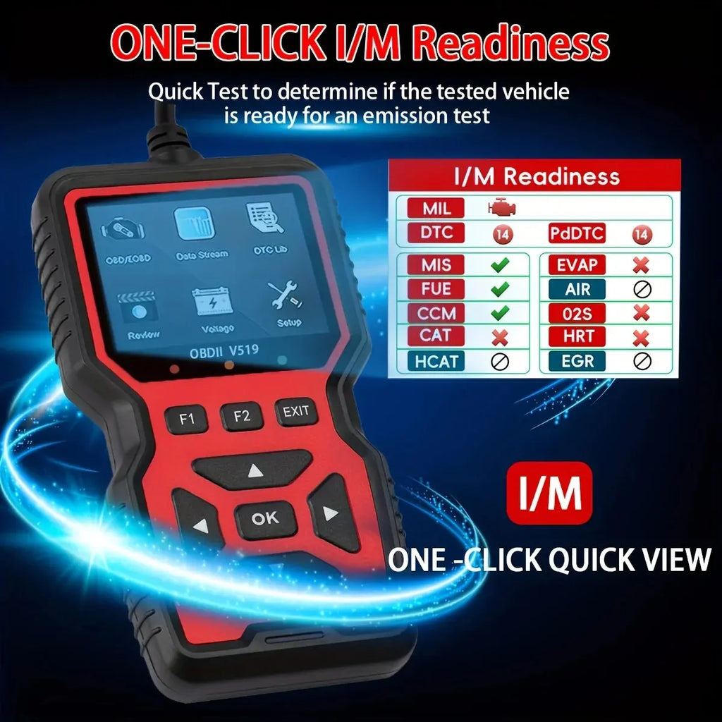 Professional Advanced Obdii/Eobd Car Diagnostic Scan Tool, Battery Tester, I/M Readiness Status, Fault Code Eraser, Suitable for All Obd Ii Protocol Cars since 1996, No Battery Required My Store