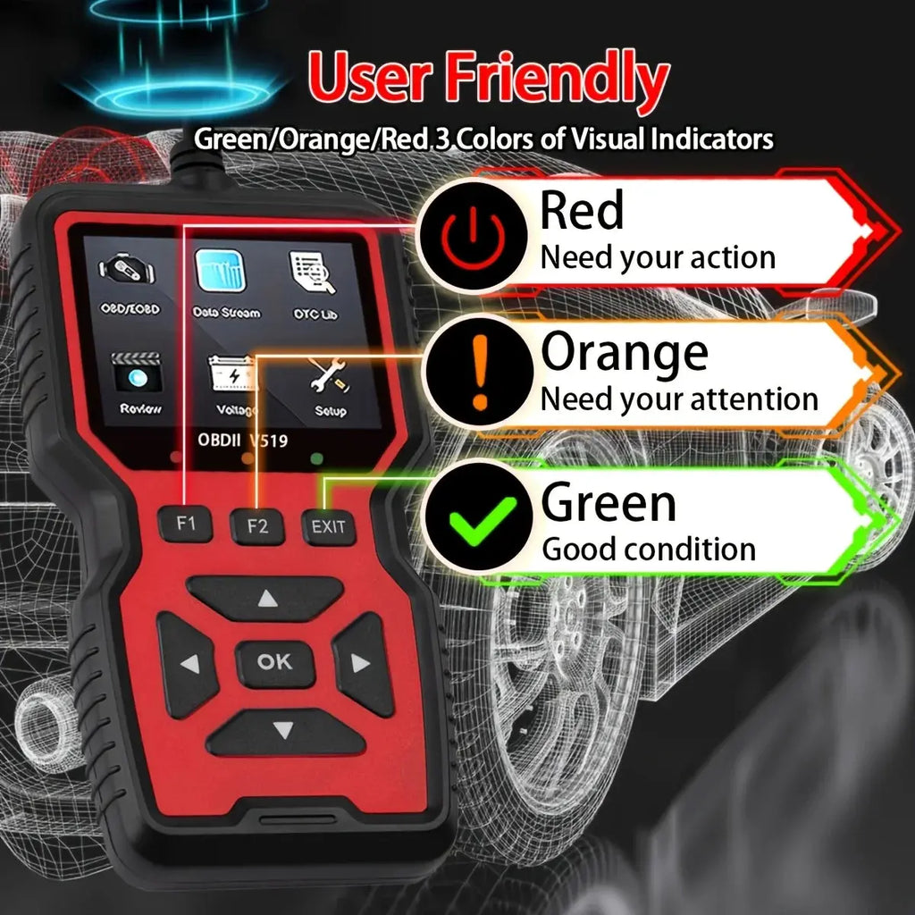 Professional Advanced Obdii/Eobd Car Diagnostic Scan Tool, Battery Tester, I/M Readiness Status, Fault Code Eraser, Suitable for All Obd Ii Protocol Cars since 1996, No Battery Required My Store
