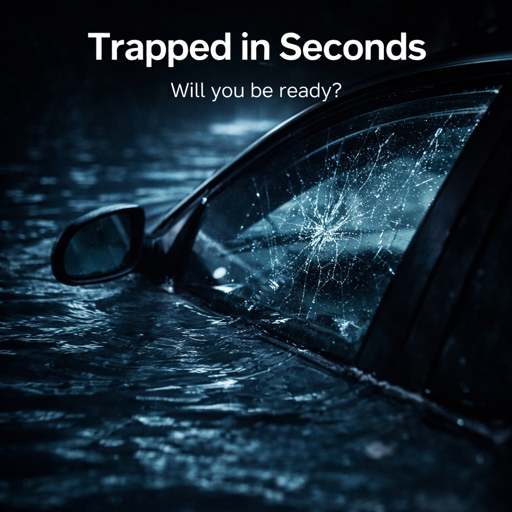 Escape Your Car in Seconds — Emergency Window Breaker & Seatbelt Cutter
