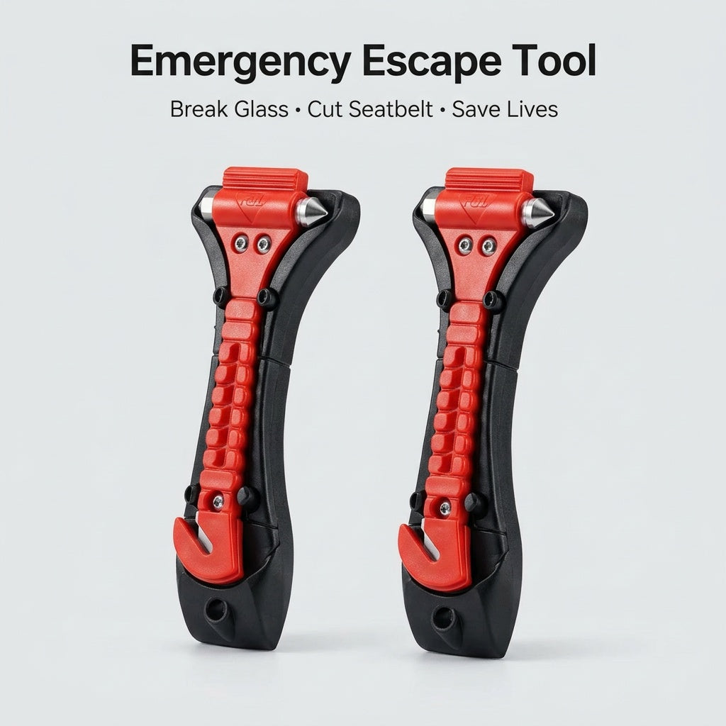 Escape Your Car in Seconds — Emergency Window Breaker & Seatbelt Cutter